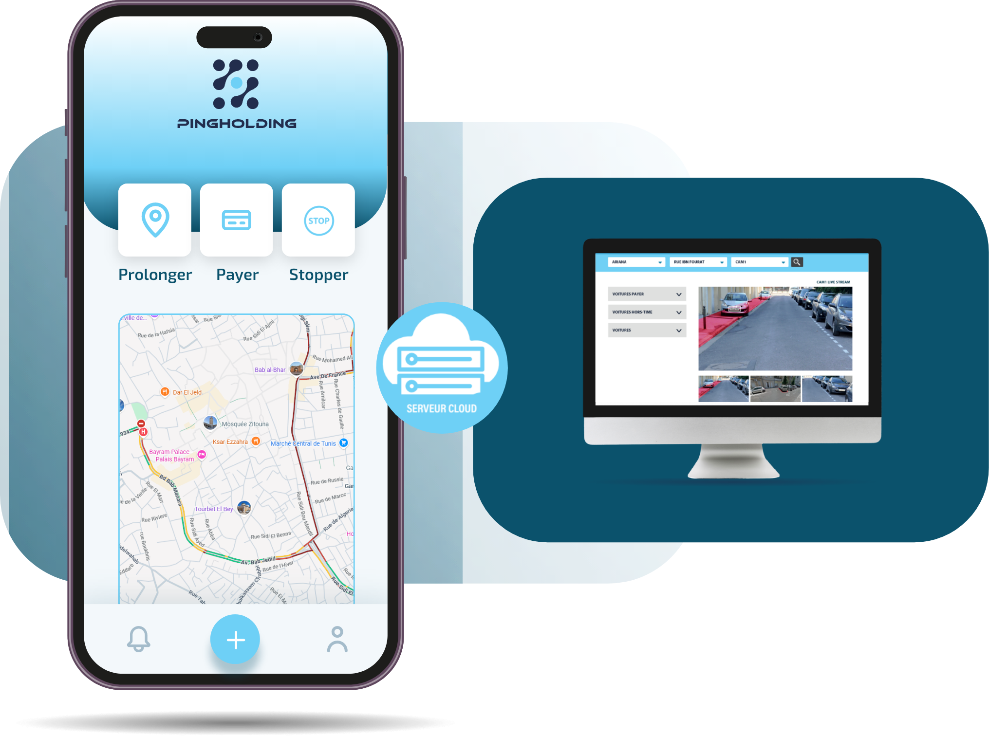Application smartphone PingHolding